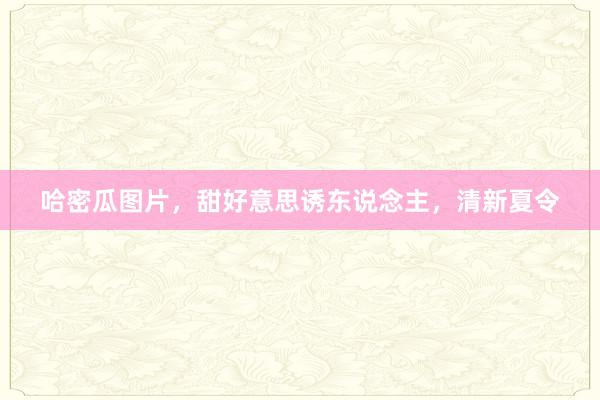 哈密瓜图片，甜好意思诱东说念主，清新夏令