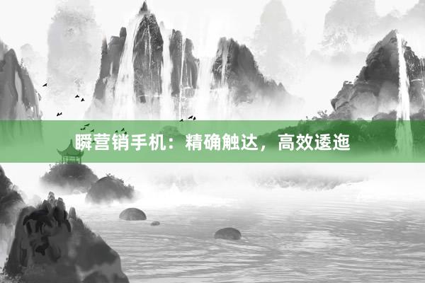 瞬营销手机：精确触达，高效逶迤